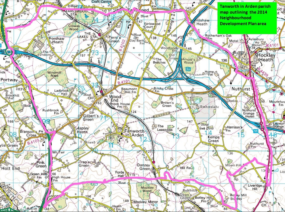 Map of Tanworth in Arden